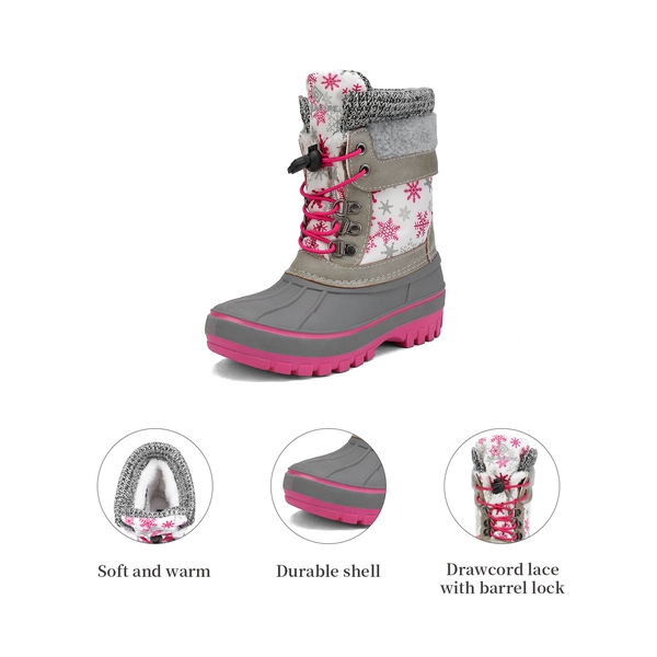 Insulated Snow Kids Waterproof Boots - WHITE FAUXIA - 3